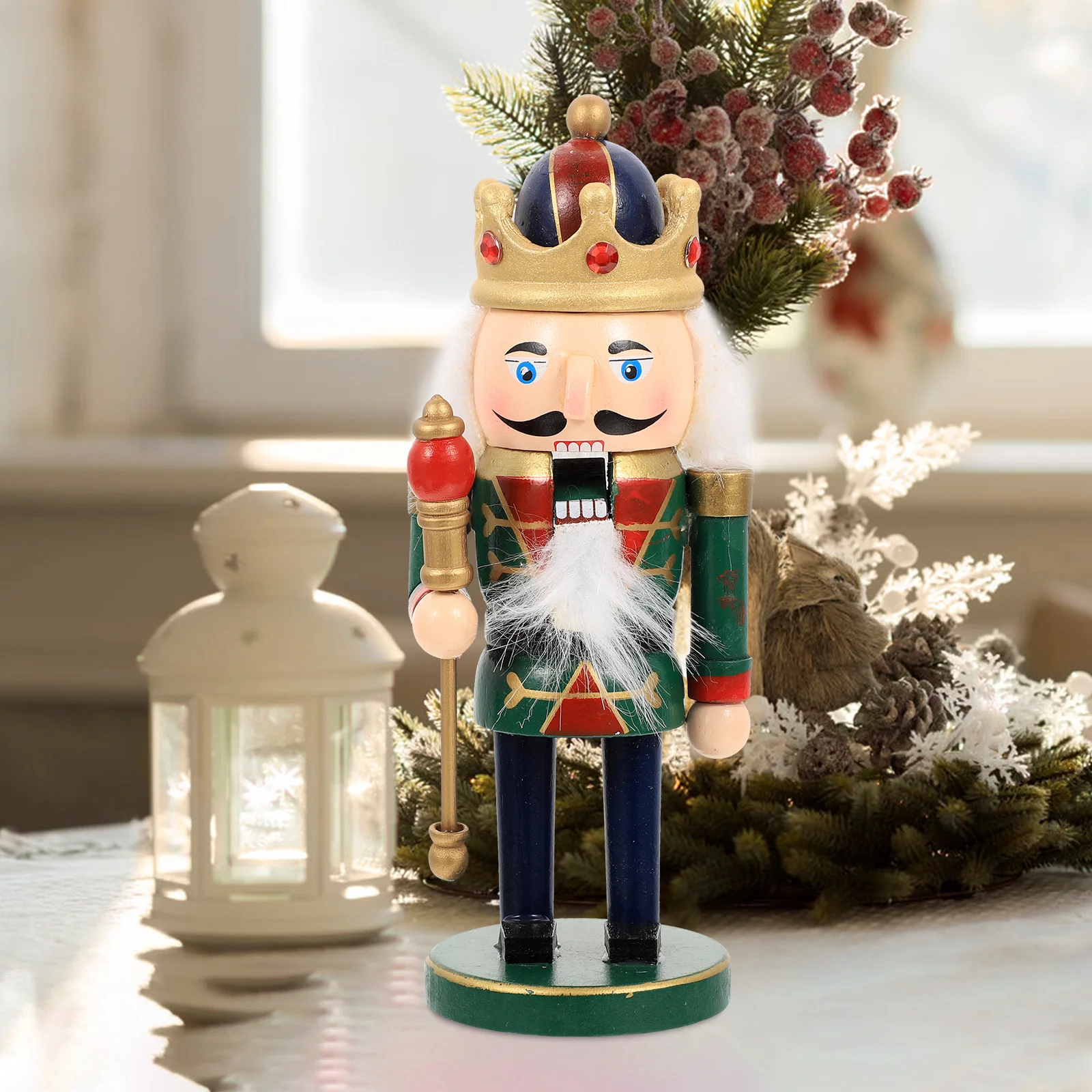 

Wood Xmas Nutcracker Soldier Tabletop Ornament Christmas Nutcracker Decoration Desktop Vintage Xmas Home Decor