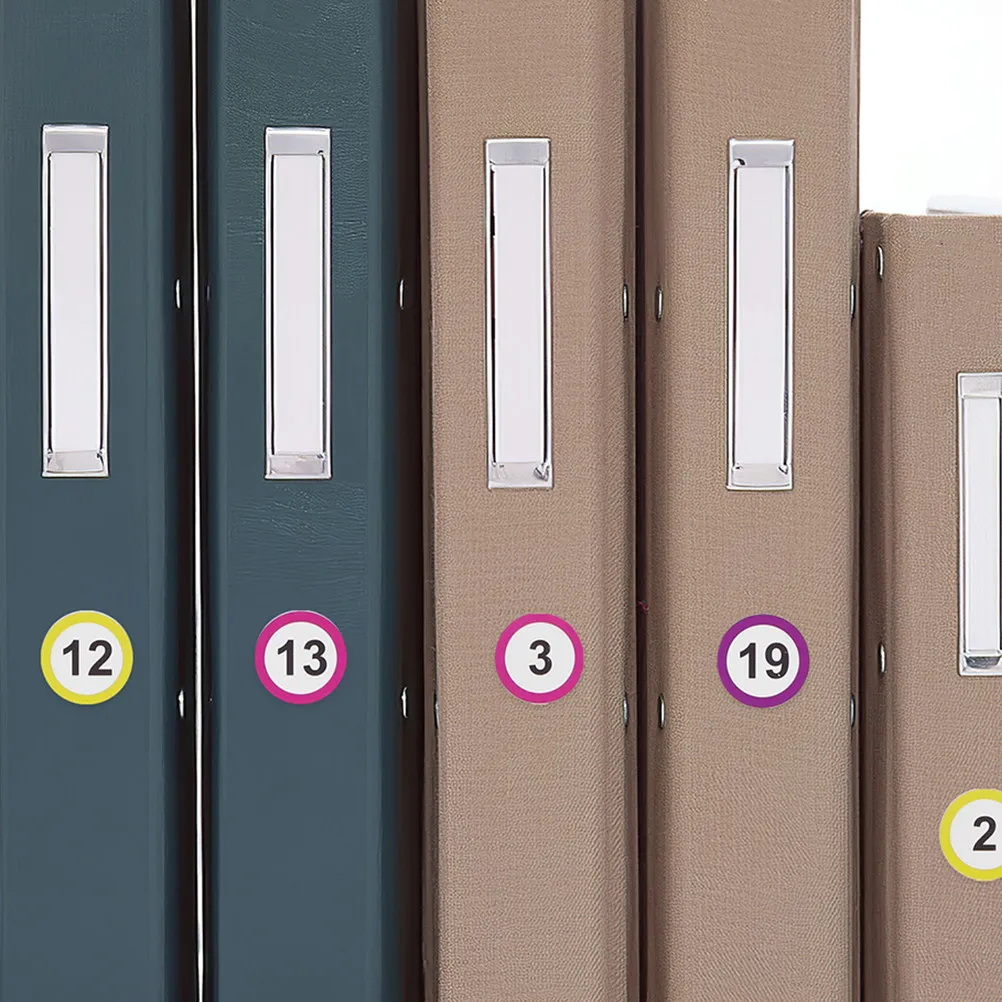 

20 Sheets Colored Number Stickers Copper Self-Adhesive Number Classification Stickers Label Organizer Office Identification