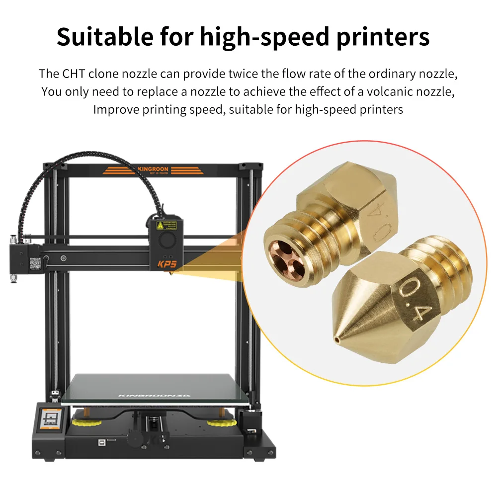 1/2/3 stücke MK8 CHT Klon Düse 0,2/0,4/0,6/0,8/1,0/1,2mm High Flow Düse Für 1,75mm Filament 3D Drucker Kupfer Düse