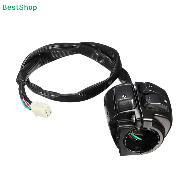 ☽Motorcycle Handlebar Switch Control,Universal Motorbike Turn Signal Switch,Start Turn Signal Switch Button With Wiring Harness