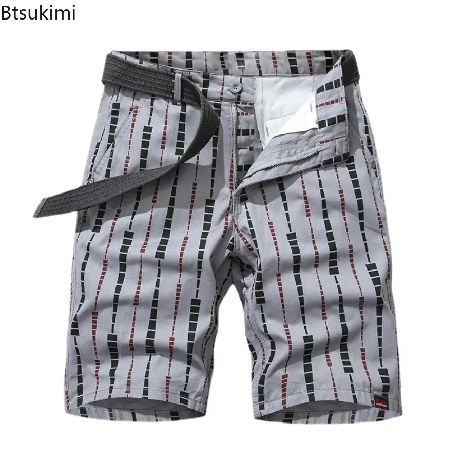 New Men's Summer Casual Shorts Classic Outdoor 100% Cotton Sport Short Pants Men Trendy Print Straight Trousers Versatile Shorts