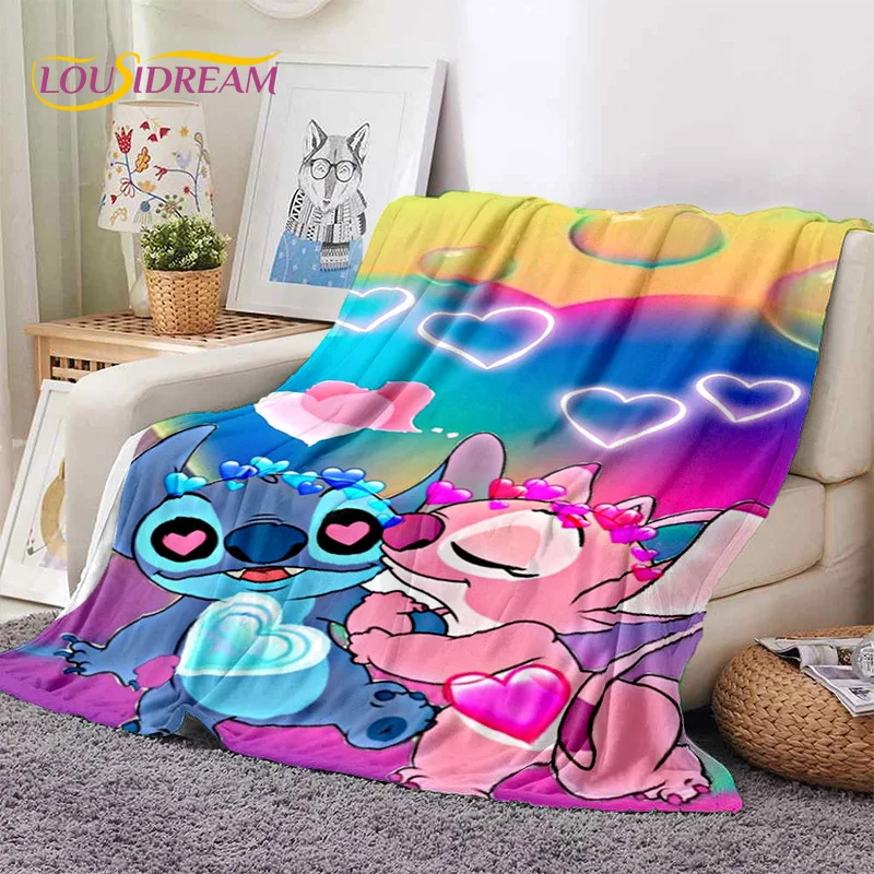 Cartoon Cute Stitch Disney Monster Blanket,Soft Throw Blanket for Home Bedroom Bed Sofa Picnic Travel Office Cover Blanket Kids