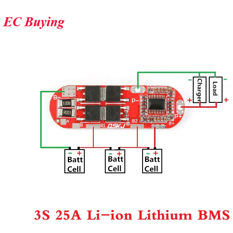3S 20A 18650 ليثيوم يبو خلية شاحن بطارية مجلس بطارية ليثيوم أيون شحن PCB BMS وحدة حماية