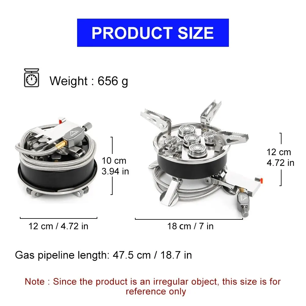 Widesea Camping Tourist Burner 8800W Gas Stove Cookware Portable Furnace Picnic Barbecue Tourism Supplies Outdoor Recreation