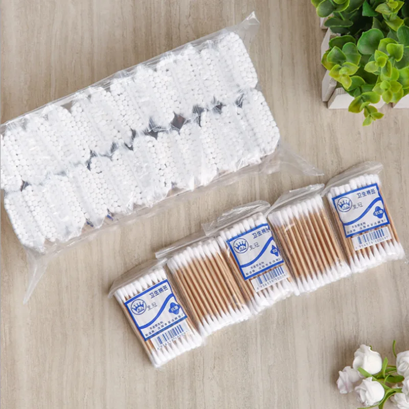 500/1200 шт./Ватюрные тампоны с двойной головкой, женские бамбуковые ватные палочки для макияжа, инструмент для смешивания теней для век, инструменты для чистки салона красоты