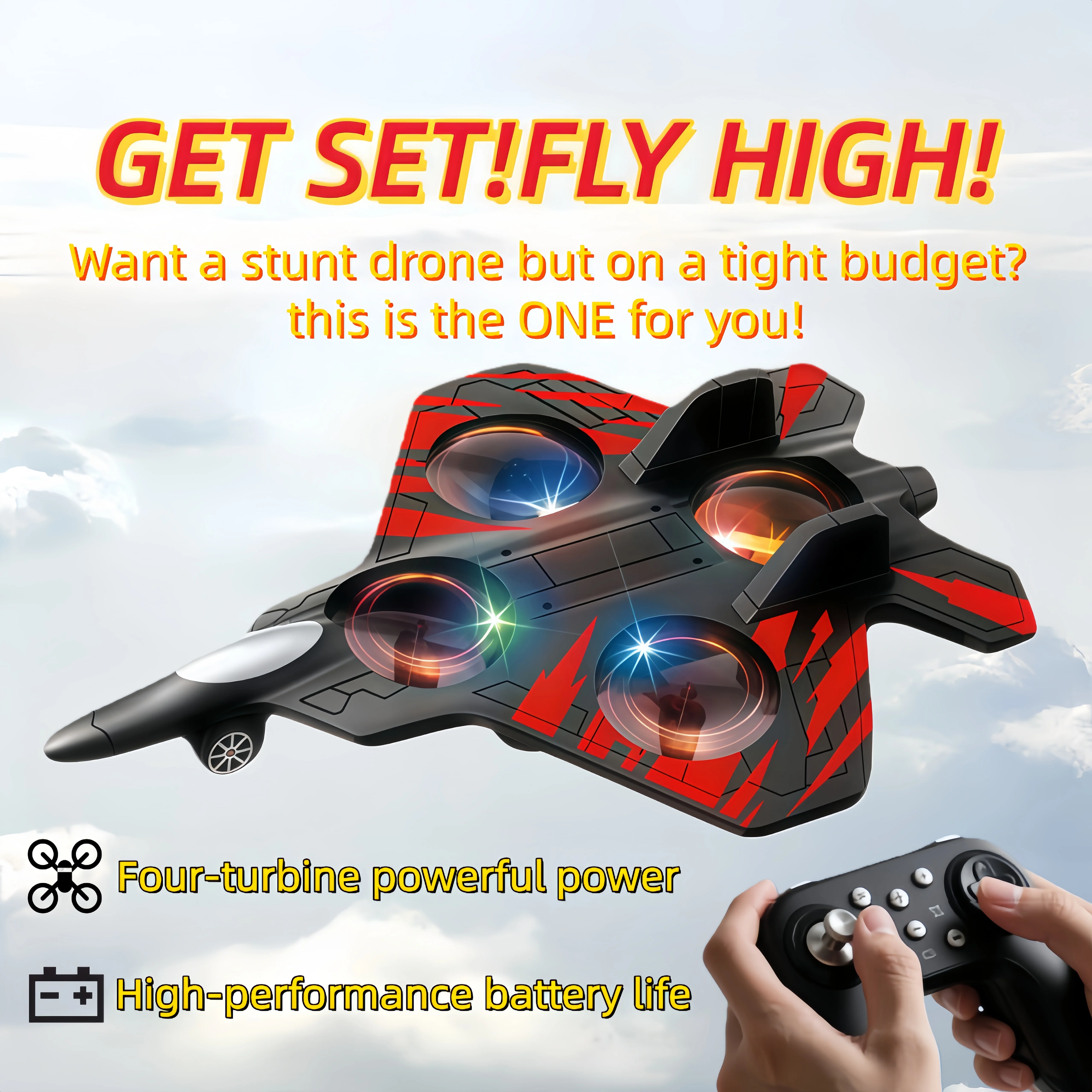 

D99 MAX RC Самолет-истребитель 2,4G Пульт дистанционного управления Stunt Glider 360° ° Летающий самолет с подвижным полетом и светодиодом, поворотный рулон с одним ключом