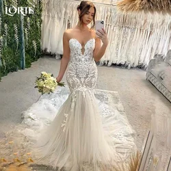 LORIE Boho Mermaid Wedding Dresses Lace Backless A-line Bride Gown Sweetheart Appliques Bride Dress vestidos de novia Customized