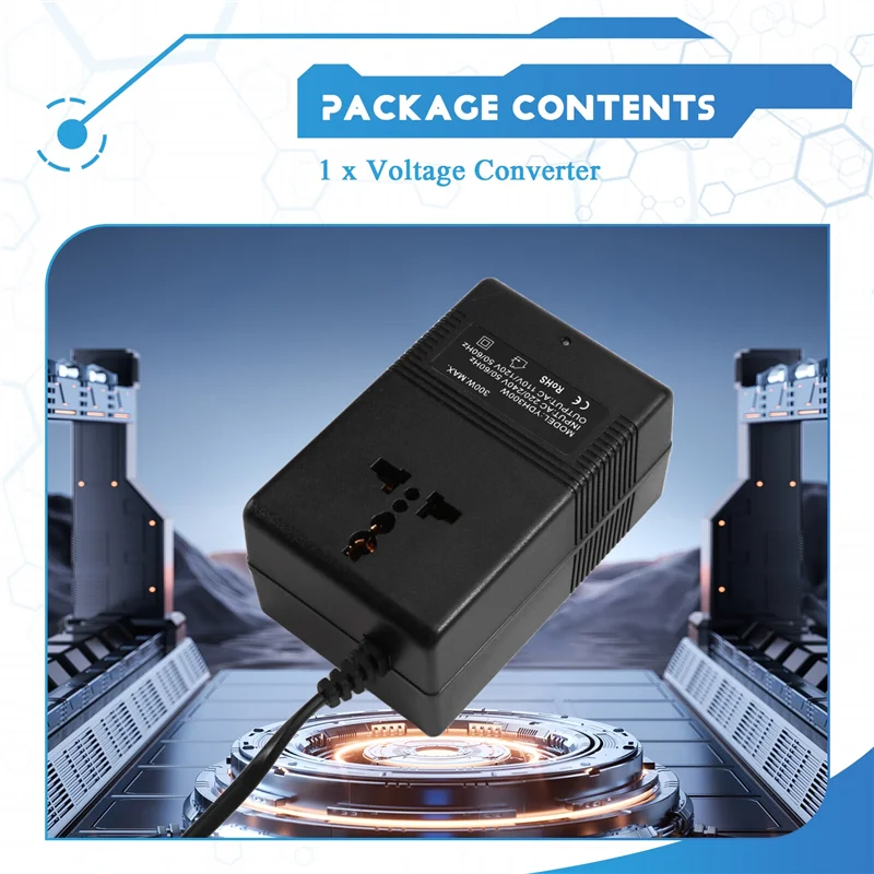 

AAAN-300W Voltage Converter For Travel, Dual-Way 220V To 110V And 110V To 220V Transformer, EU Plug Adapter
