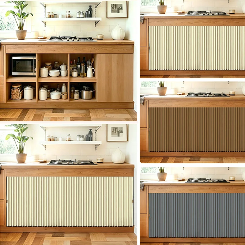 Dustproof Cabinet Curtains with Self-Adhesive Sliding Track, Kitchen Window Curtain Over Sink, Foldable Cafe Curtains