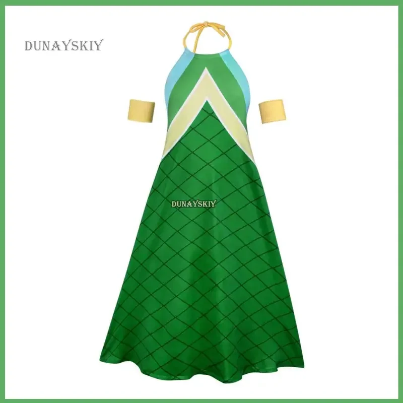 Wendy Marvell anime cosplay costume kids Green backless dress wig children adult girl kawaii Carnival party suit