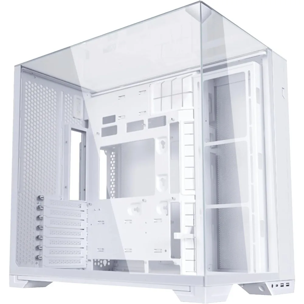 ATX Mid Tower Computer Case, White-Steel-Tempered Glass, Back Connect Support, ATX PC Case