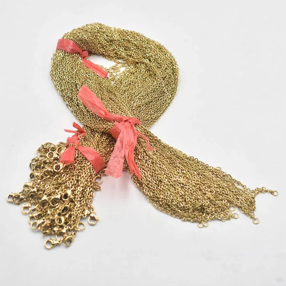 Wholesale 1.5mm 2mm 45+5cm 60+5cm stainless steel Necklace Rope Chain Lobster Clasp DIY Jewelry Accessories 100pcs/lot free image 3