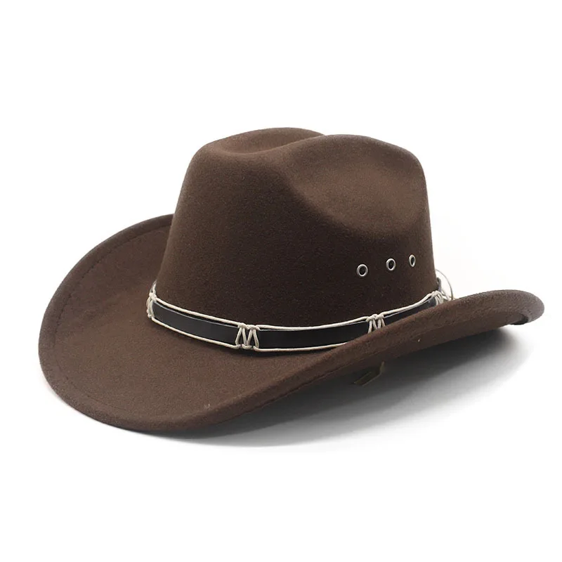 New Hot-Selling One-Line Top Cowboy Jazz Hat Men's Hat Women's Hat with Side Eyelets Breathable Unisex Hat Felt Hat