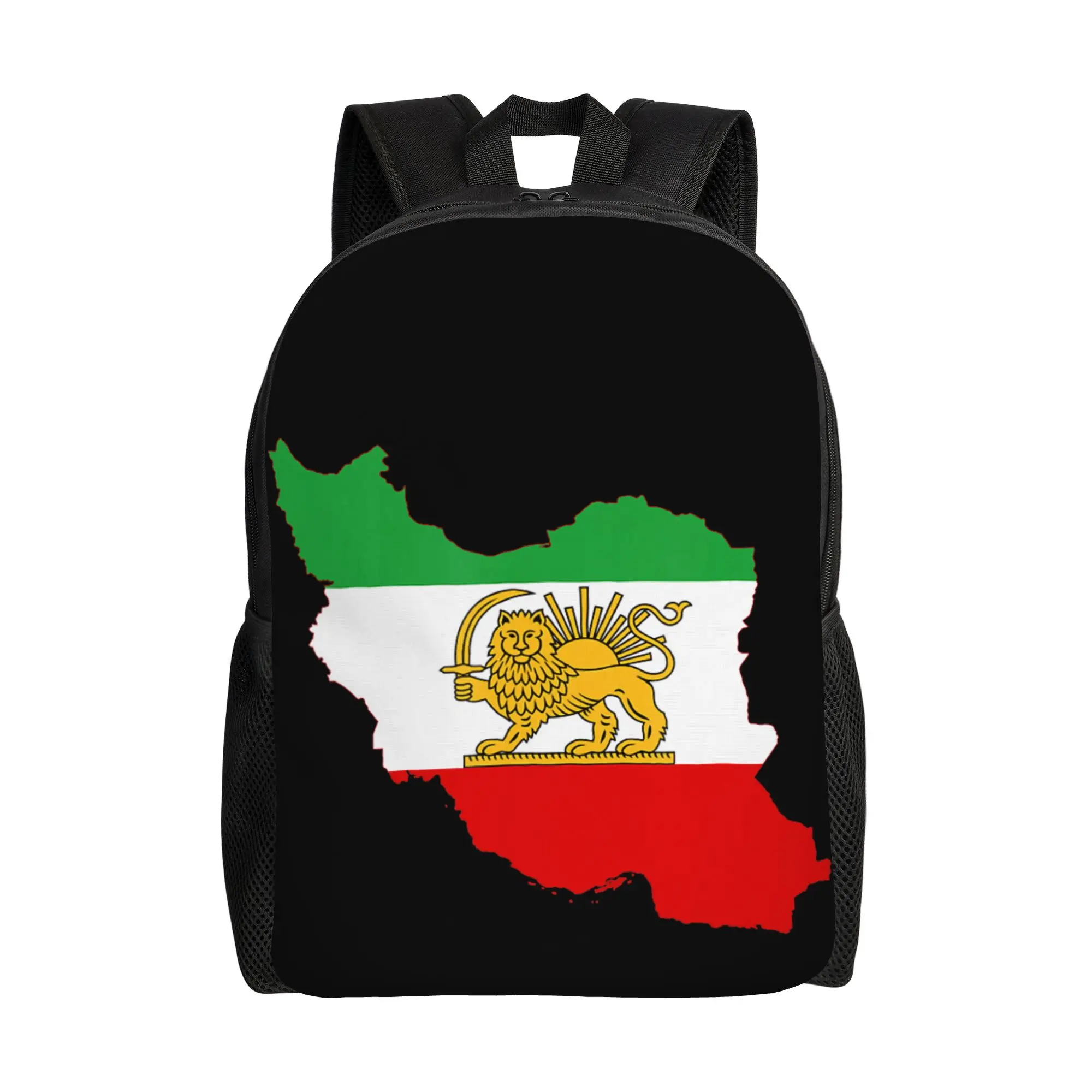 

Рюкзак с картой Ирана, персидским львом и солнцем для мужчин и женщин, школьный/деловой рюкзак, сумка из холщовой ткани в иранском стиле, для активного отдыха
