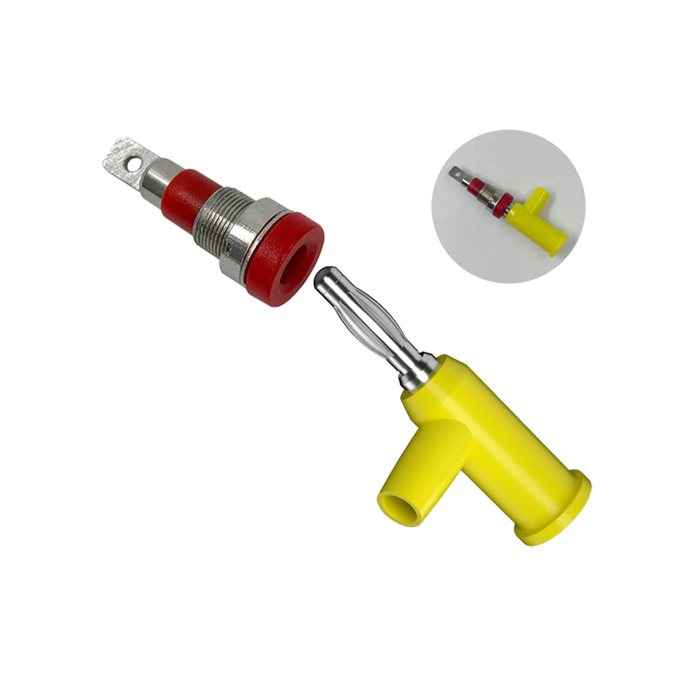10PCS 4mm Banana Plug Copper Nickel Plating Electrical Connector Adaptor Solder Free Lantern Type Banana Plug DIY Connector