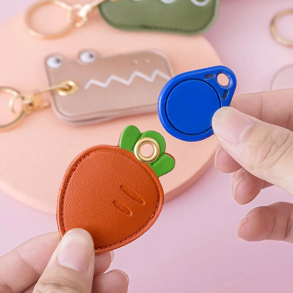 Useful Leather Key Ring Personality Access Control Card Cover Case Key Chain Access Card Bag Pendant Cartoon Keychains