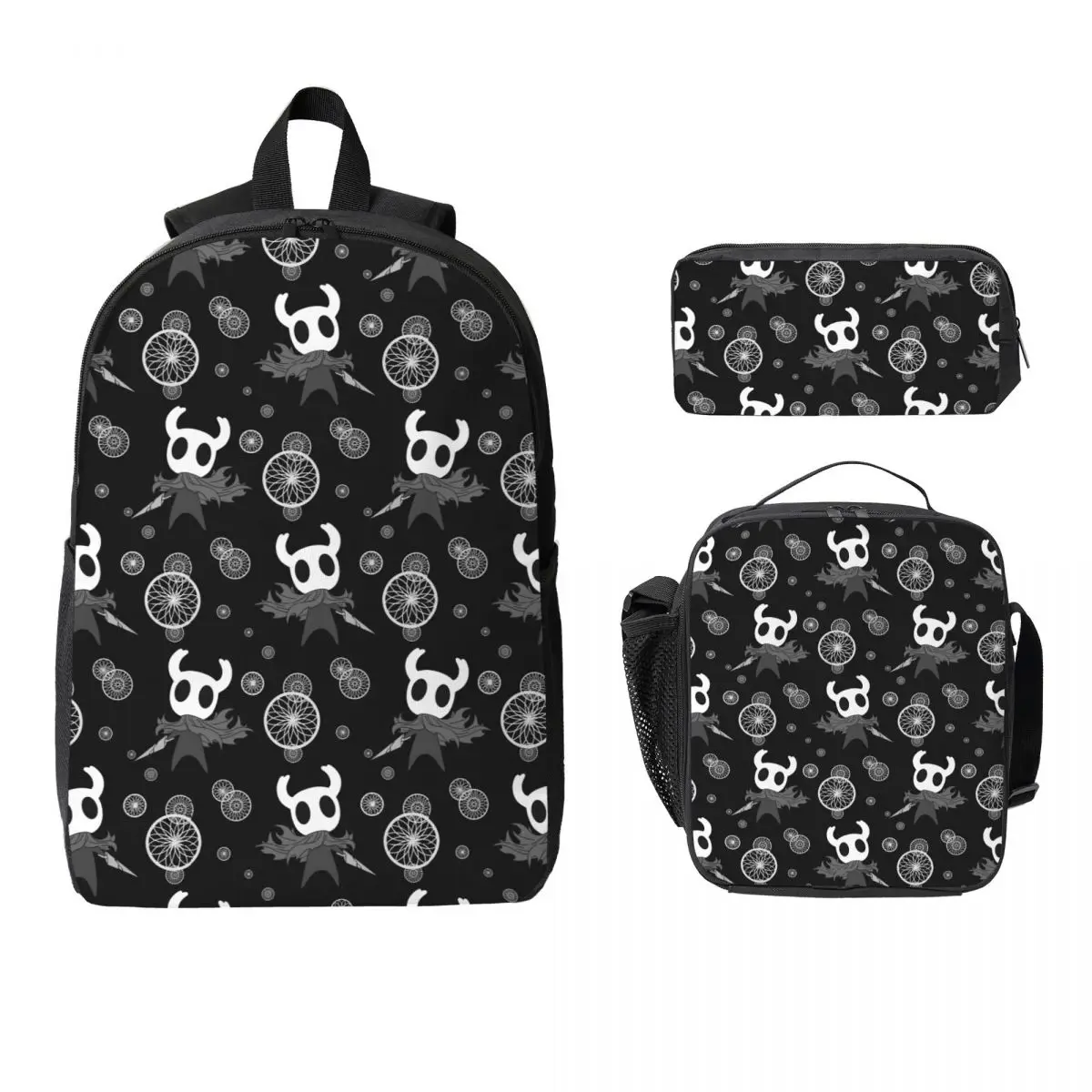 

Hollow Knight Pattern Backpack Student Boys Girls BookBag School Bag Computer Shoulder Bags 3ps Insulated Lunch Bag Pencil Case