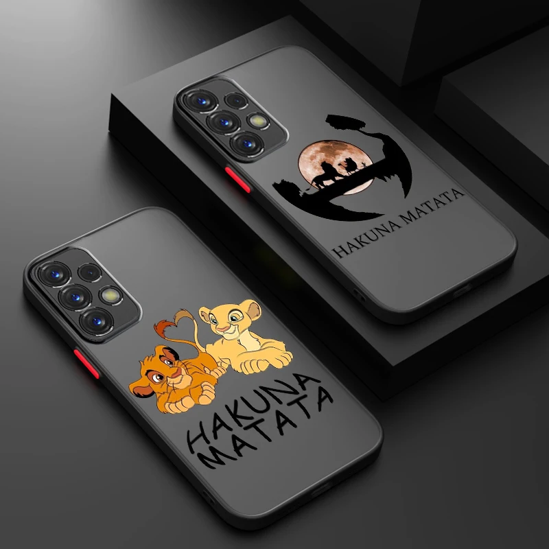 Lion King HAKUNA MATATA Frosted Translucent For Samsung A53 A52 A33 A32 A51 A71 A21S A13 A73 A50 A22 A12 5G Cover Phone Case