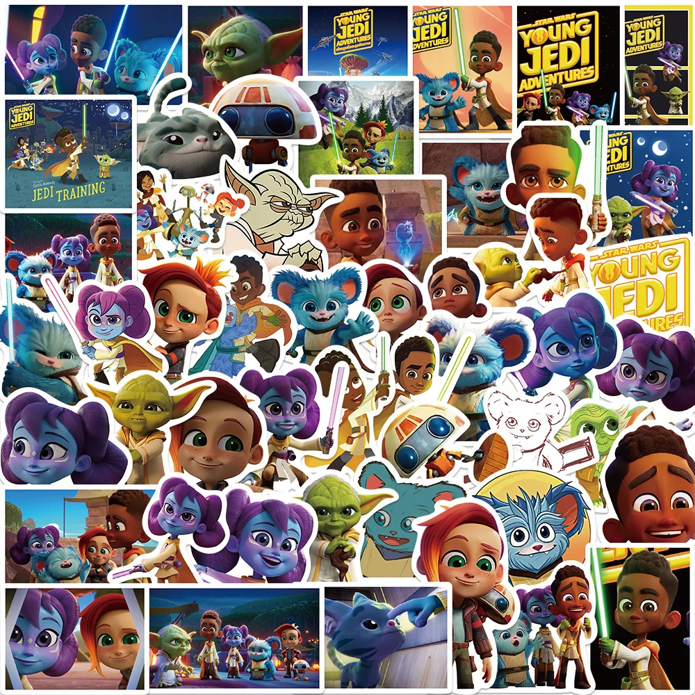 10/30/50PCS Disney Cartoon Young Jedi Adventures Stickers for Kids Toys DIY Phone Skateboard Laptop Waterproof Anime Sticker