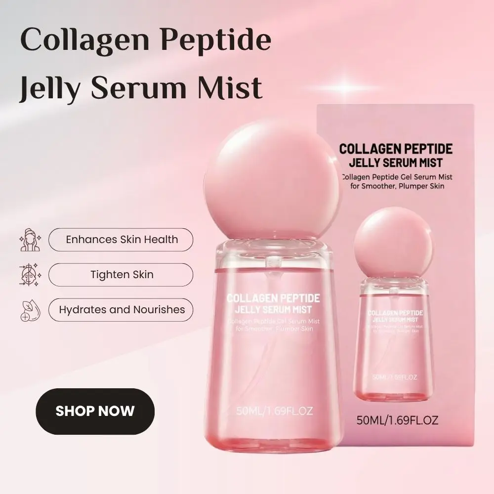 Spray de Suero de Colágeno en Gel, Suaviza las Líneas de Expresión, Nutre, Hidrata, Unifica el Tono de Piel, Cierra los Poros Faciales, Esencia en Gel en Spray 50ml