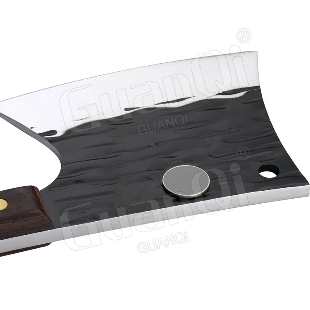 High Carbon Forged Kitchen Cleaver Wide Blade Chopping Knife Full Tang Butcher Knife Slicing Knife Handmade Forged Chef Knife