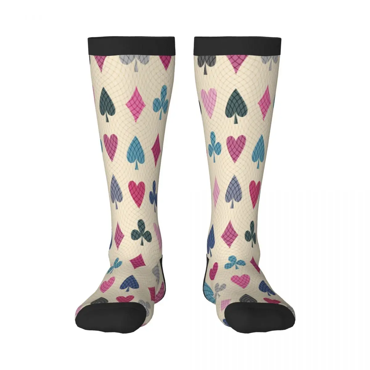 Casual Socks Funny Spade Heart Club Diamond Of Playing Card Long Harajuku Retro Business Socks