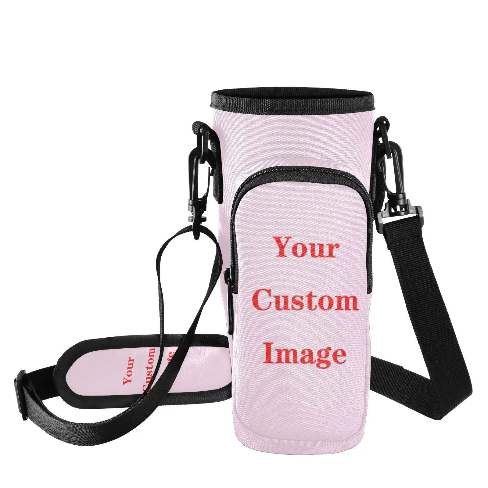 Water Bottle Carrier Bag Multi Pockets Water Bottle Bag with Phone Pocket Water Bottle Sling Bag 40oz Cup Accessories Custom