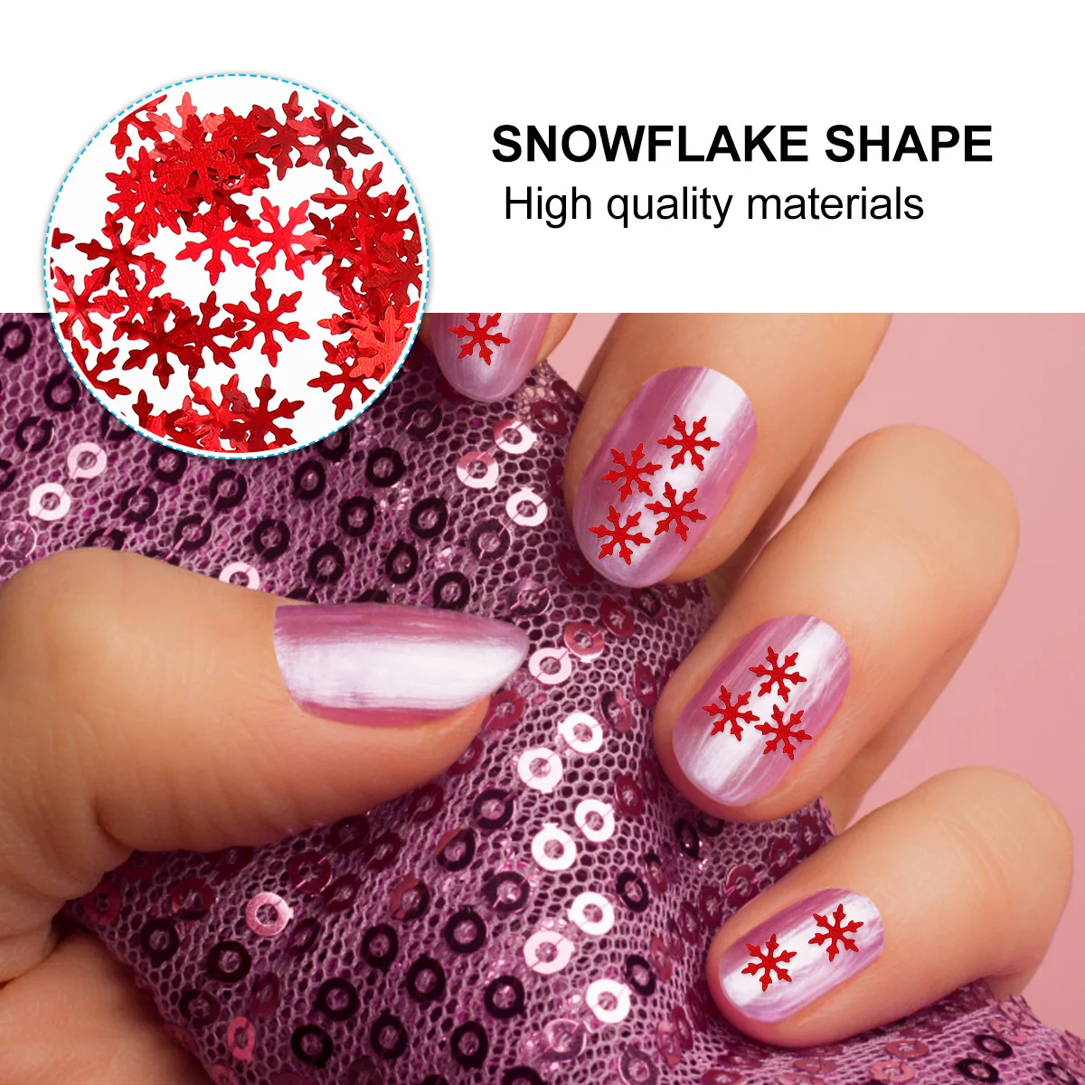 Kreative Formen, faszinierende schöne Nägel, Maniküre, Paillette, Schneeflocke, Dekor, Thanksgiving-Geschenk, Nagelkunst, Glitzer