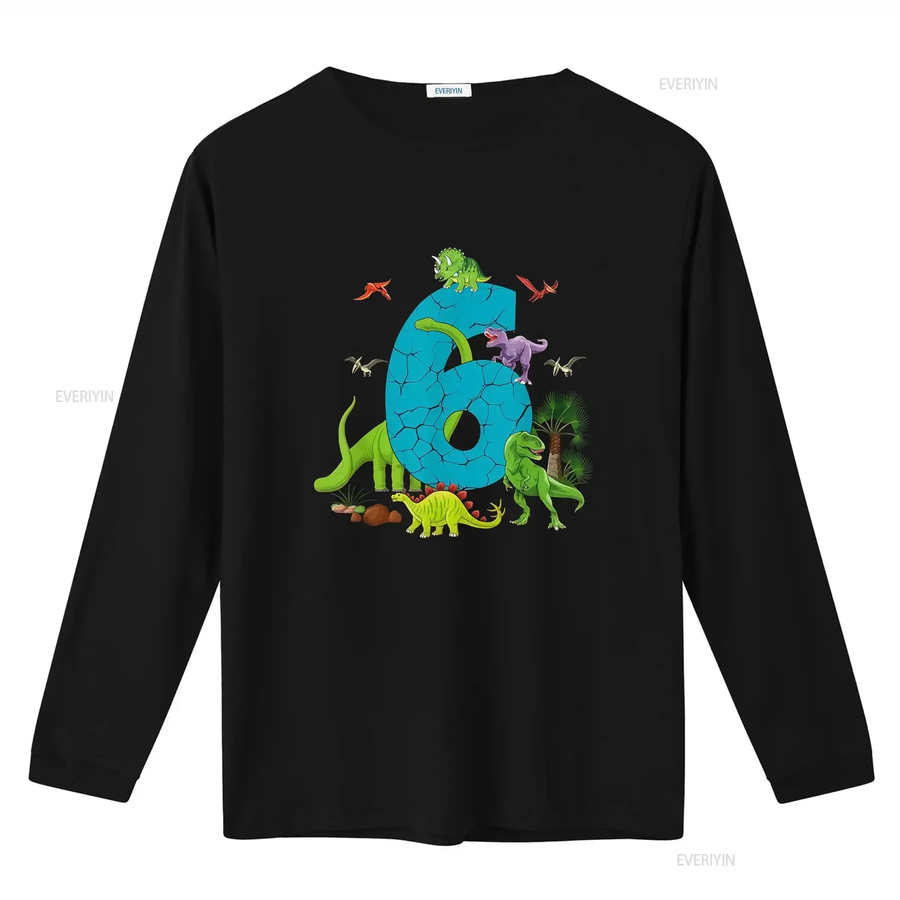 6 Year Old Boys Girls Dinosaur Birthday T Shirt 6th Rex Dino Six Saurus Print vintage Washed Stretched Comfortable fashion