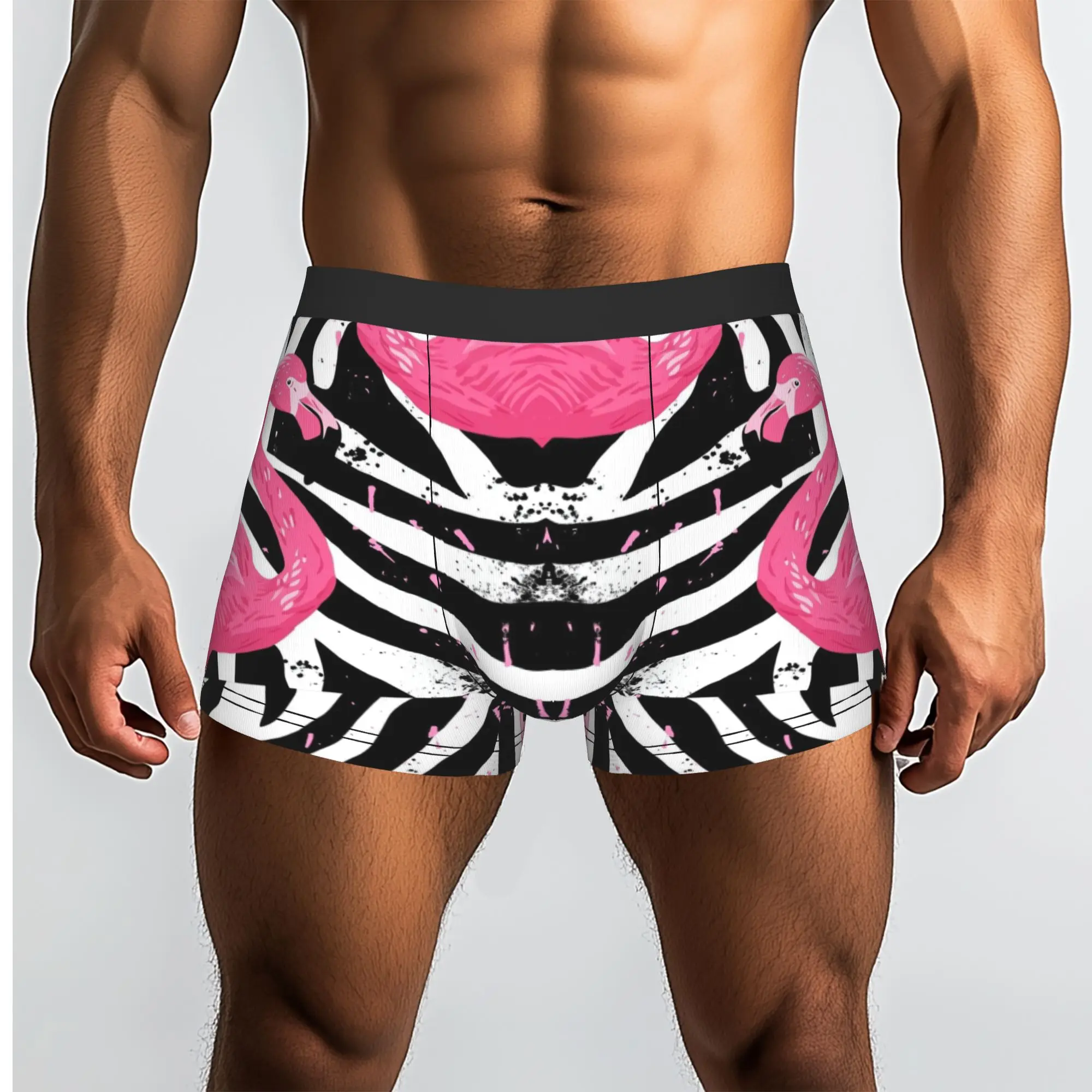 Zebra Flamingo Abstract Pattern  Underpants Breathbale Panties Man Underwear Ventilate Shorts Boxer Briefs