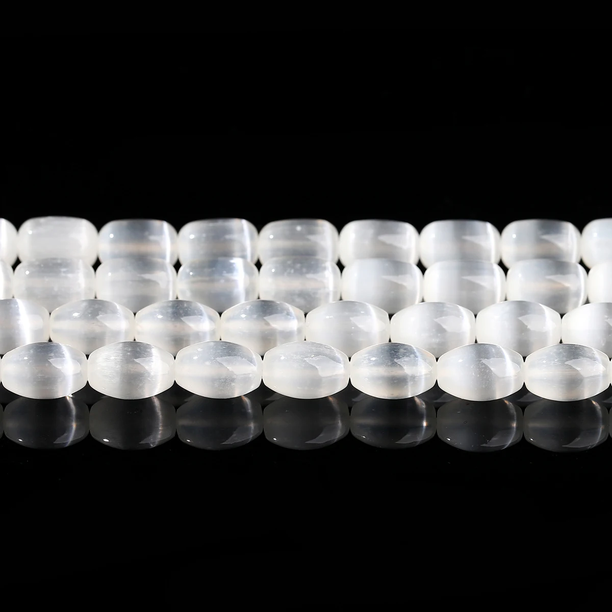 5A Natural Gypsum Stone Rice Shape Beads Smooth Loose Spacer Selenite Bead for Jewelry Making DIY Bracelet Necklace Accessory - view 6