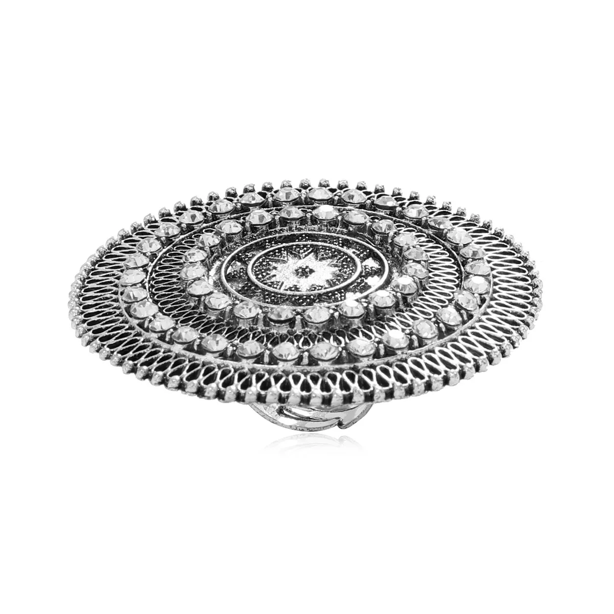 Vintage Beautiful Big Round Women Midi Finger Rings for Women Boho Funky Crystal Statement Rings Ethnic Anel Party Jewelry Gift