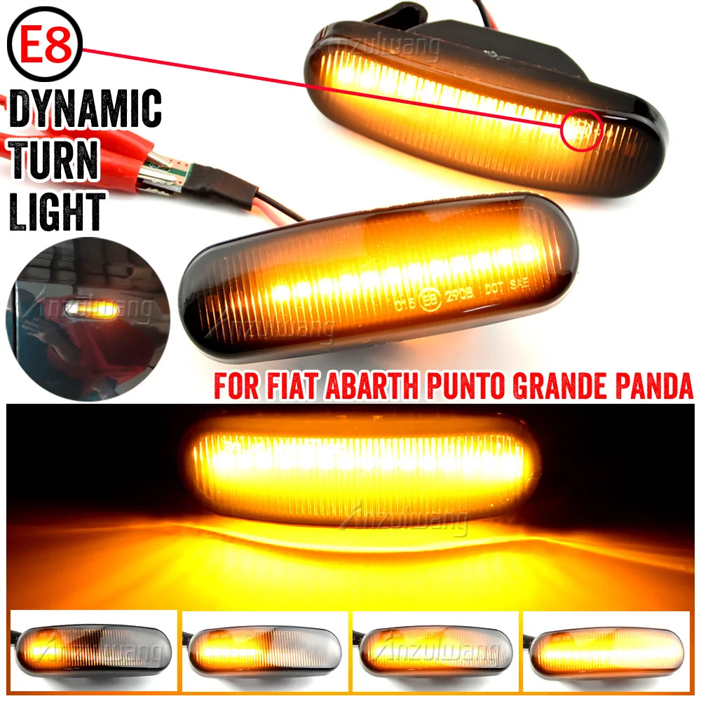 

2Pcs Dynamic LED Turn Signal Side Marker Light Repeater Lamp For Fiat Panda 169 Grande Punto Inkl Evo Doblo Fiorino Linea Idea