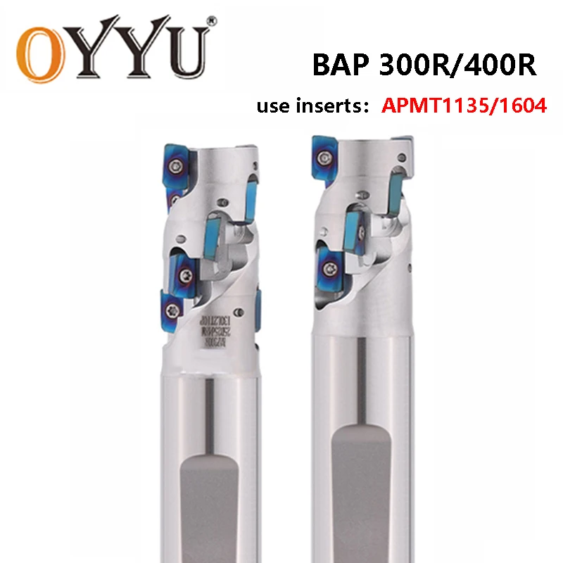 OYYU BAP BAP300R BAP400R Corn Milling Cutter Bar Roughing Endmill Holder C20-20-28M-120-2T Carbide Insert APMT1135 APMT1604 CNC