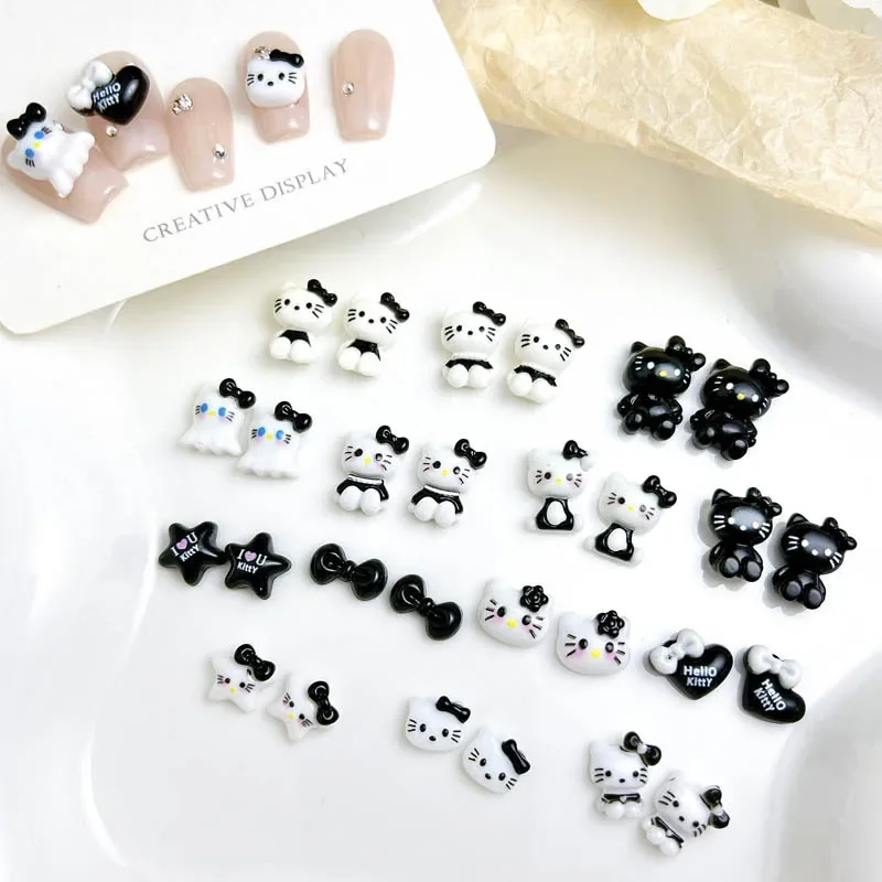 

Sanrio Cute Hello Kitty Nail Accessories Cartoon Anime KT Cat Kawaii Nail Decoration Fashion Charm Women Ornaments Holiday Gifts