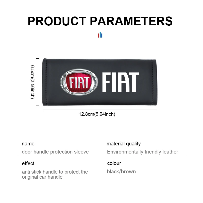 Skórzane obudowa ochronna klamka wewnętrzna drzwi samochodowe do Fiat Grande Punto 500 Abarth Tipo Panda odważny Stilo Palio
