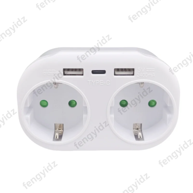 EU KR Plug USB Wall Socket Power Strip, European Standard Conversion Plug Electrical Outlets Power Adapter For Home Office