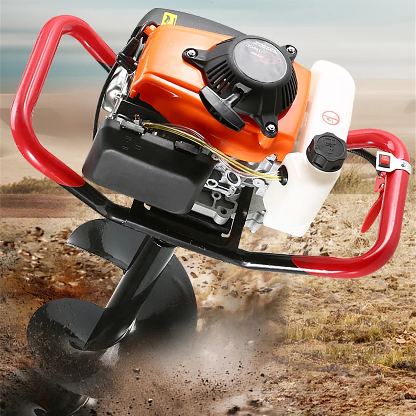 125CC/180CC /198CC High Power Gasoline Ground Drill Planting Pling Hole Drilling Machine Tree Planting Digging Machine 1200ML