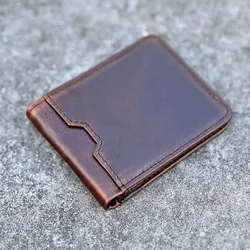 Rfid Blocking Genuine Leather Mens Wallet Bifold Dollar Clips Designer Wallets Famous Brand Male Wallet Money Bags