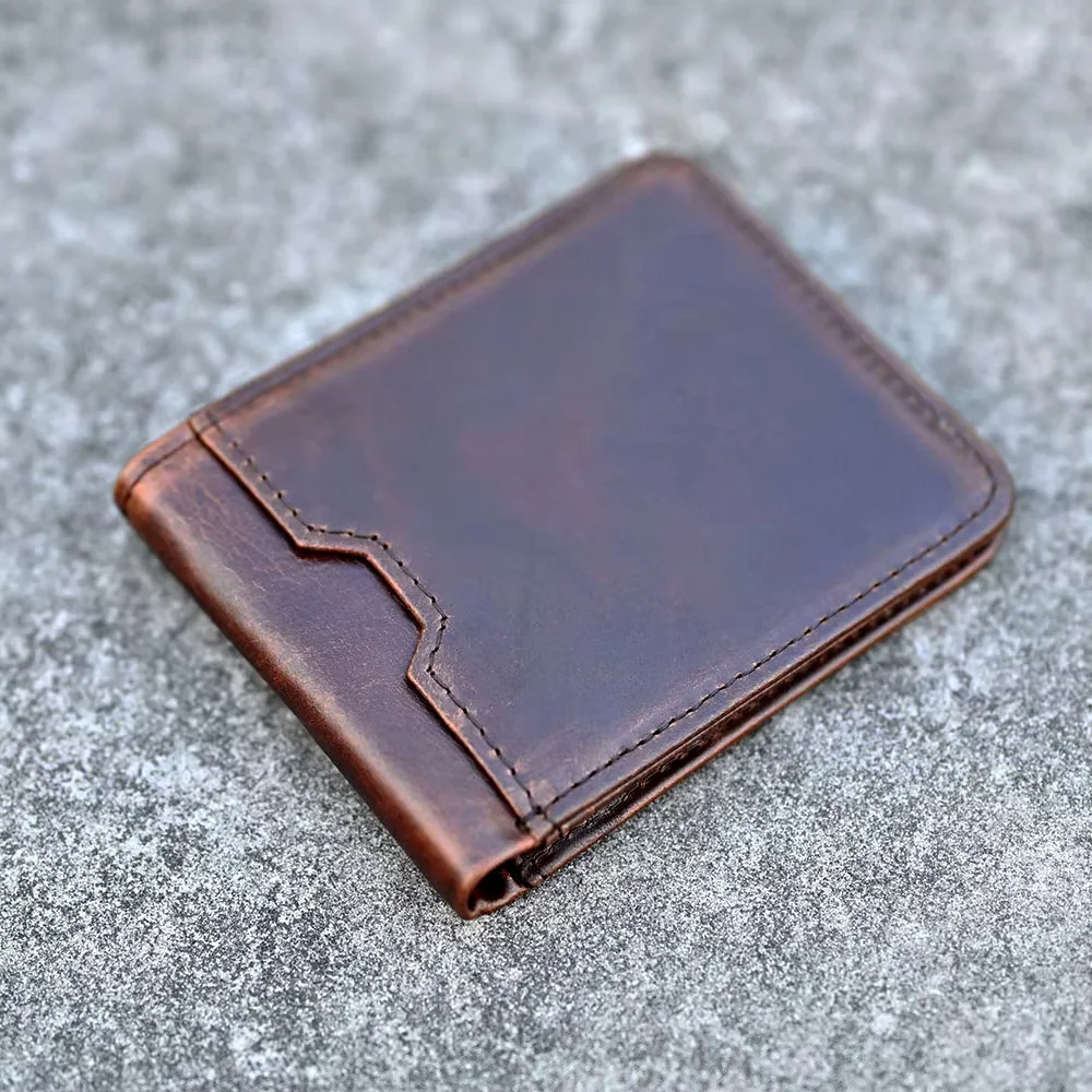 Rfid blokowanie prawdziwej skóry portfel meski Bifold klipy dolarowe projektant portfele znane marki portfel męski worki na pieniądze