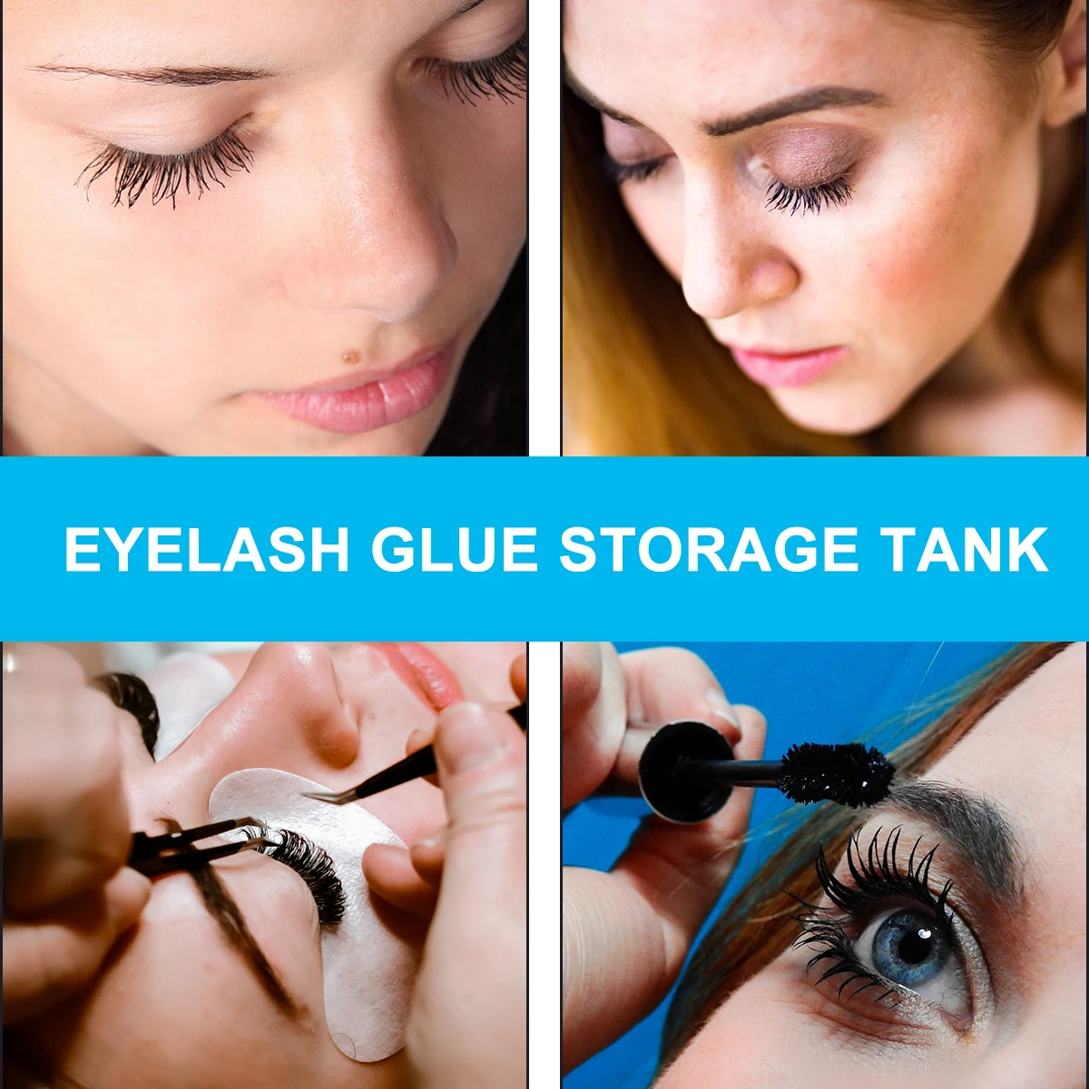 

2 Pcs Eyelash Glue Storage Box White Container Extension Premium Material Holder Lashes Case