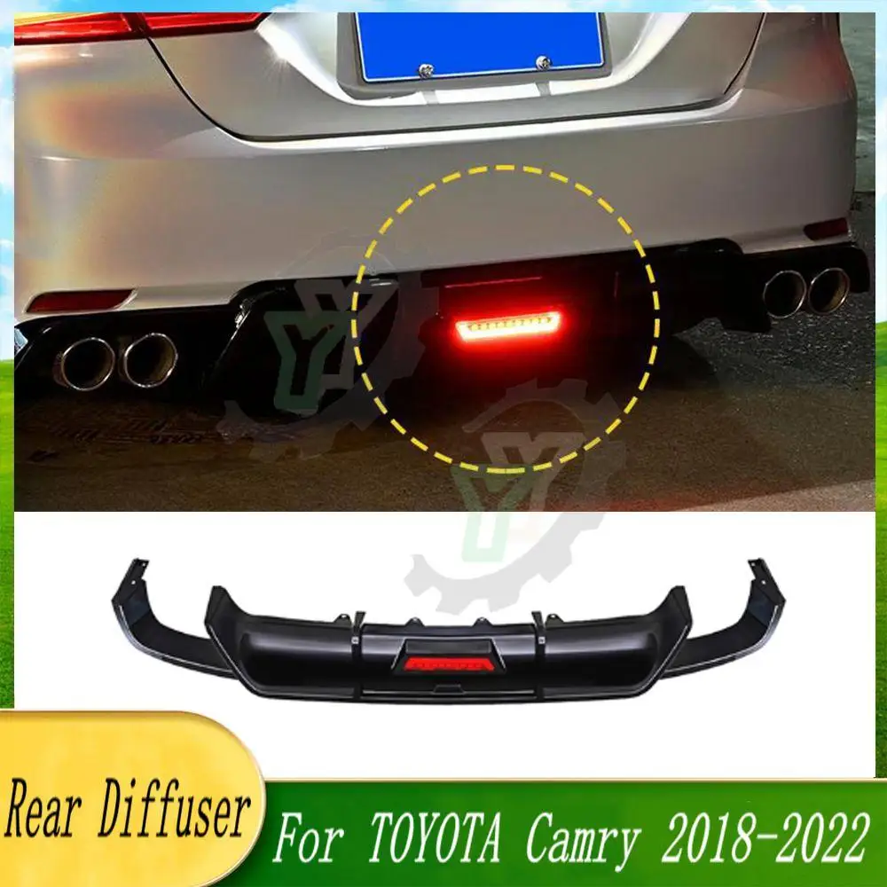 

Car Rear Bumper Diffuser Spoiler with Indicator Light Posterior Lip Body Kit For TOYOTA Camry 8th Sport SE XSE 2018 2019-2022