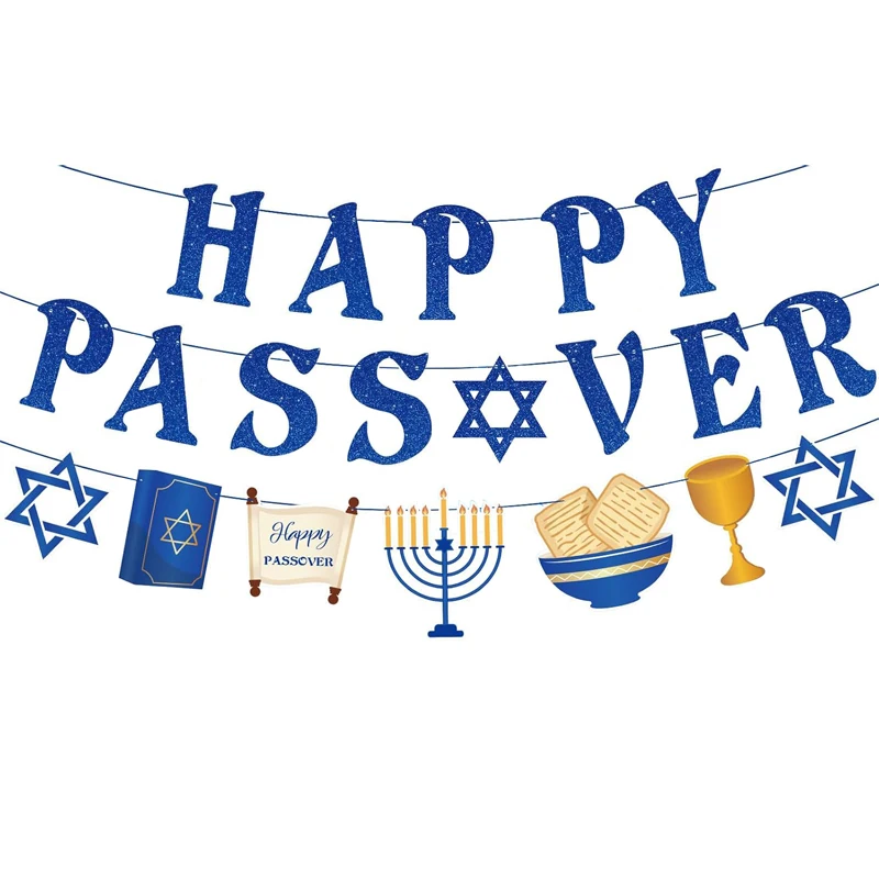 Passover banner decorated for Rosh Hashanah Party Banner David Jewish Holiday party decorated