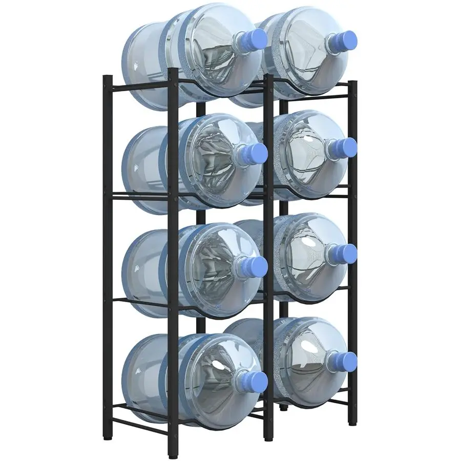 

5 Gallon Water Jug Rack Detachable Bottle Holder for 8, 4 Tier Heavy Duty Cooler Rack Organizer for Kitchen, Office, Living Room