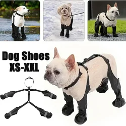 Pet Dog Shoes Waterproof Adjustable Dog Boots Rain Day Pet Breathbale Shoes for Outdoor Walking Soft French Bulldog Paws Protec