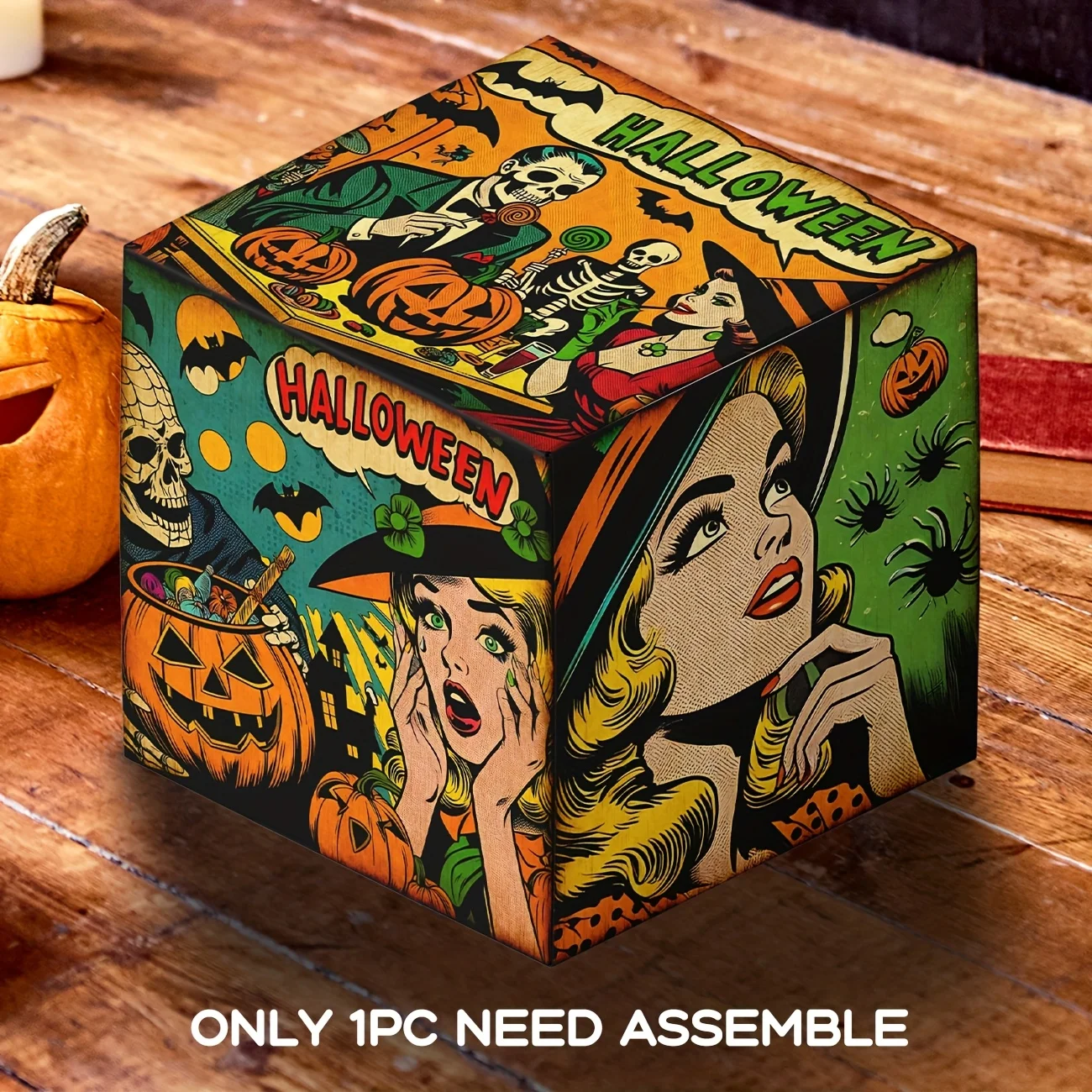 Halloween-Kostüm-Geschenkbox, Vintage-Halloween-Party-Fotokabinen-Requisiten, dekorative Halloween-Kartenbox für Spiel, Party, Zuhause, Arbeit,