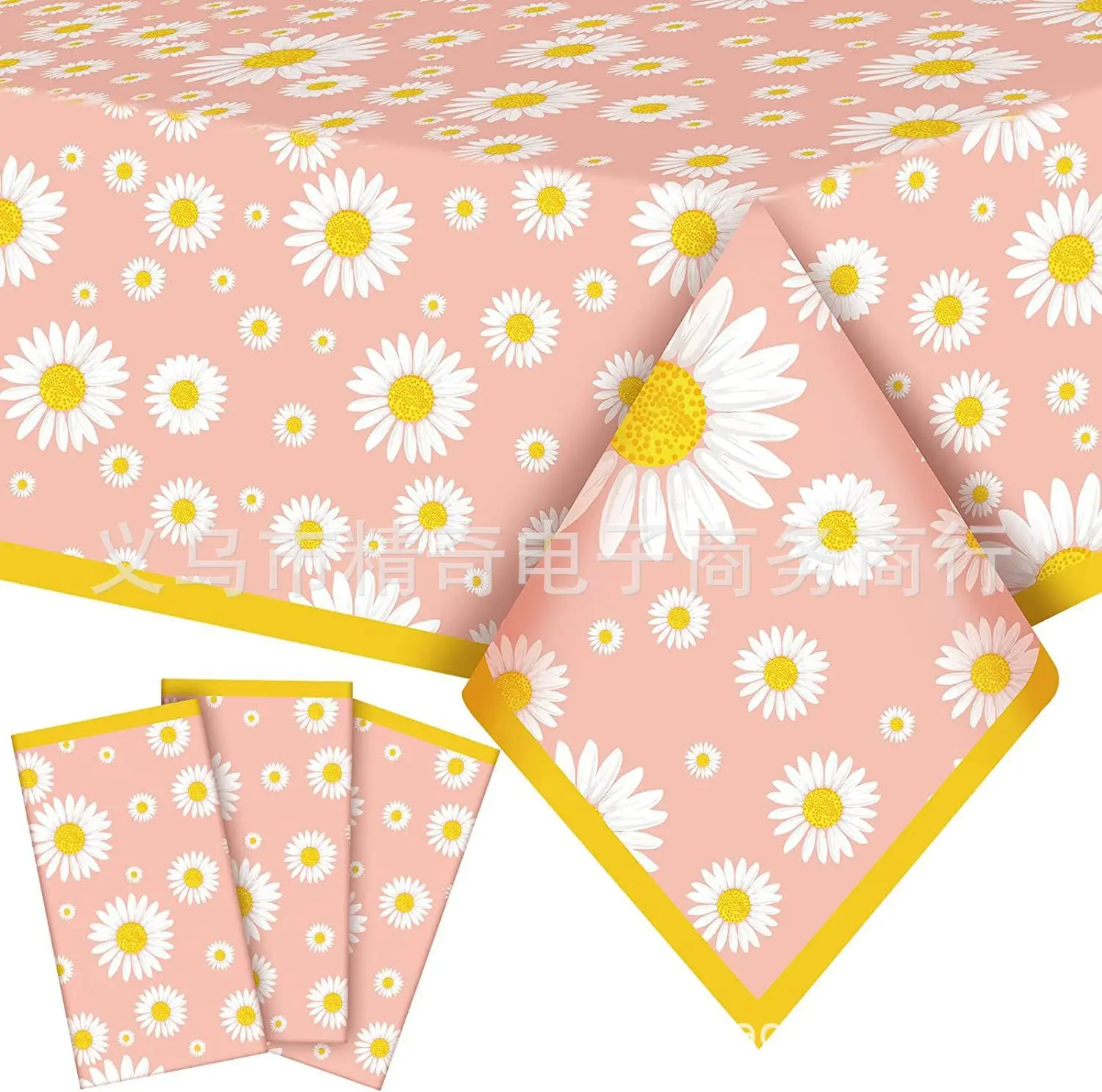 Daisy Party Tableware Decorations Plates Cups Napkins Banner Tablecloth for Girls Baby Shower Flowers Summer Birthday Party