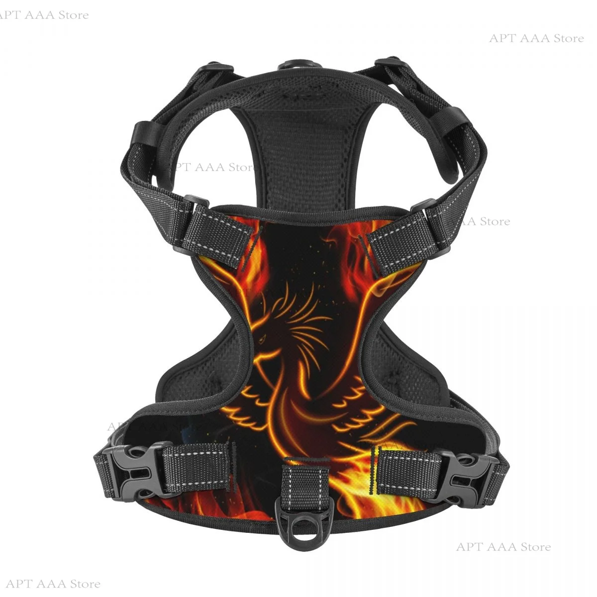 

Fire Burning Phoenix Bird Pet Harness Small Medium Large Reflection Split Dog Fashion Outdoor Dropshipping