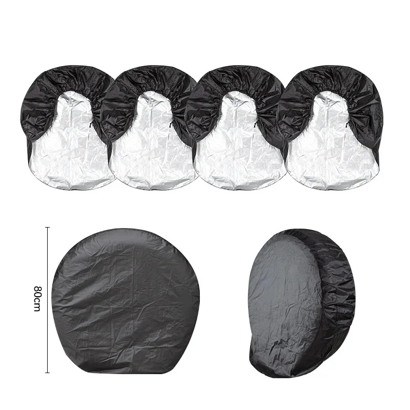 4 Pieces Universal Wheel Tire Covers for RV Motorhome for Camper Car Truck 27-32inch Trailer RV Waterproof UV Weather Resistant
