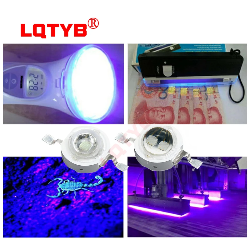 High-power lumen LED lamp beads purple lamp beads 365385395405nmuv UV detection solidified banknote sterilization LED chip